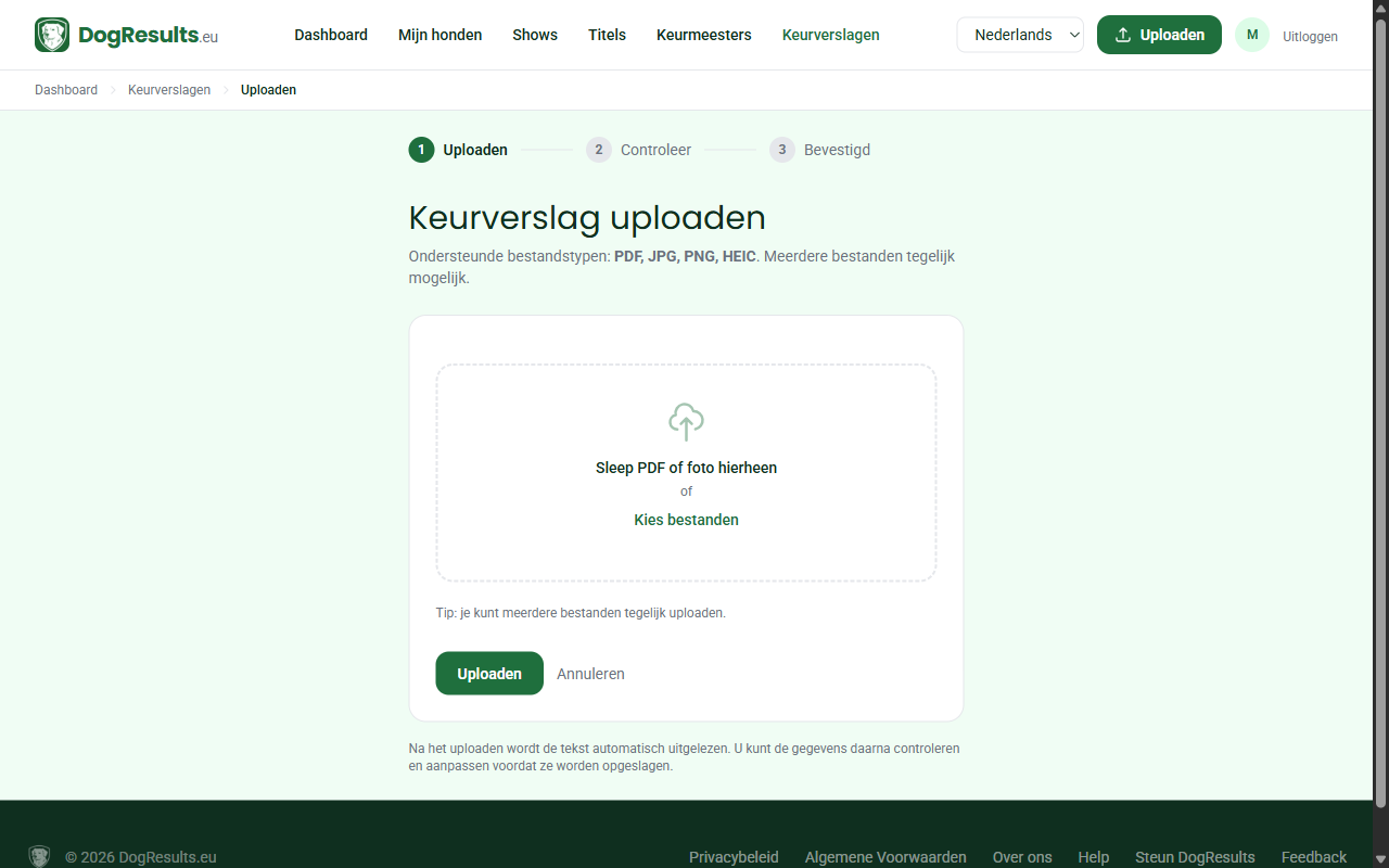Keurverslag uploaden